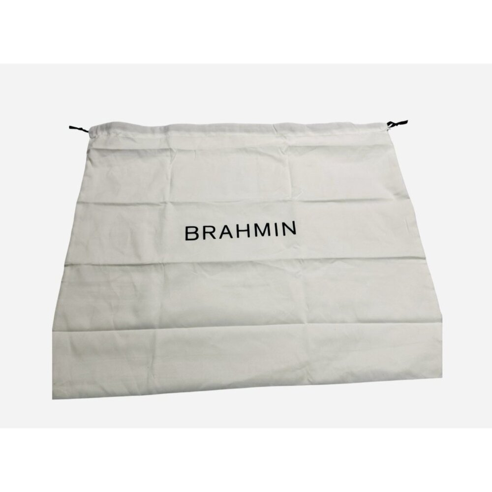 BRAHMIN White Felt Drawstring Dust Bag